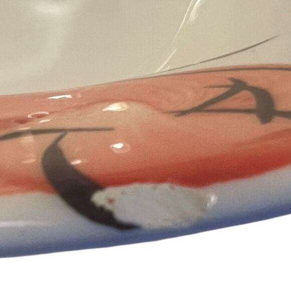 Vintage Italian Serving Bowl 13” Ceramic Peaches Leaves Cottagecore Decor - Picture 5 of 10